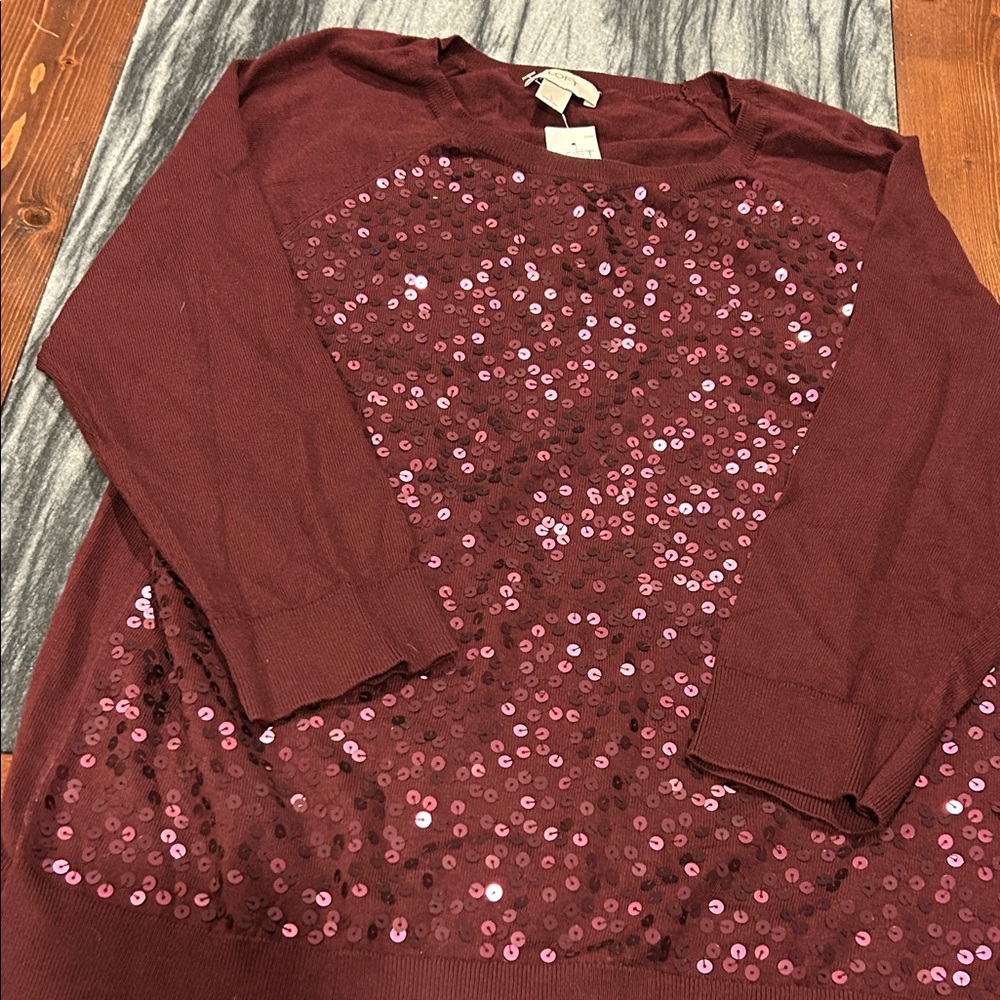 NWT Loft large sequin sweater